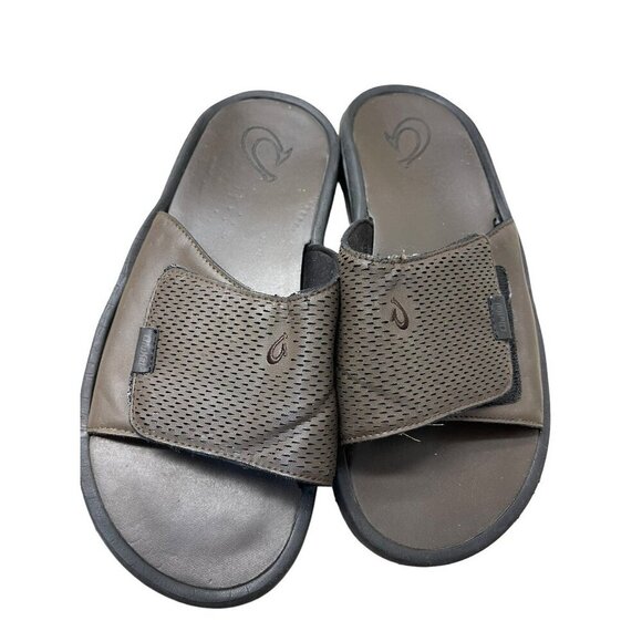Olukai Kekoa Slide Synthetic Brown Beach Flip Flop Sandals Shoes Mens 12 - Picture 7 of 8